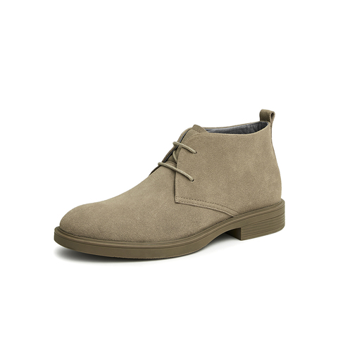 Tata/他她2024冬时尚简约百搭系带纯色低靴男新款VVX03DD4