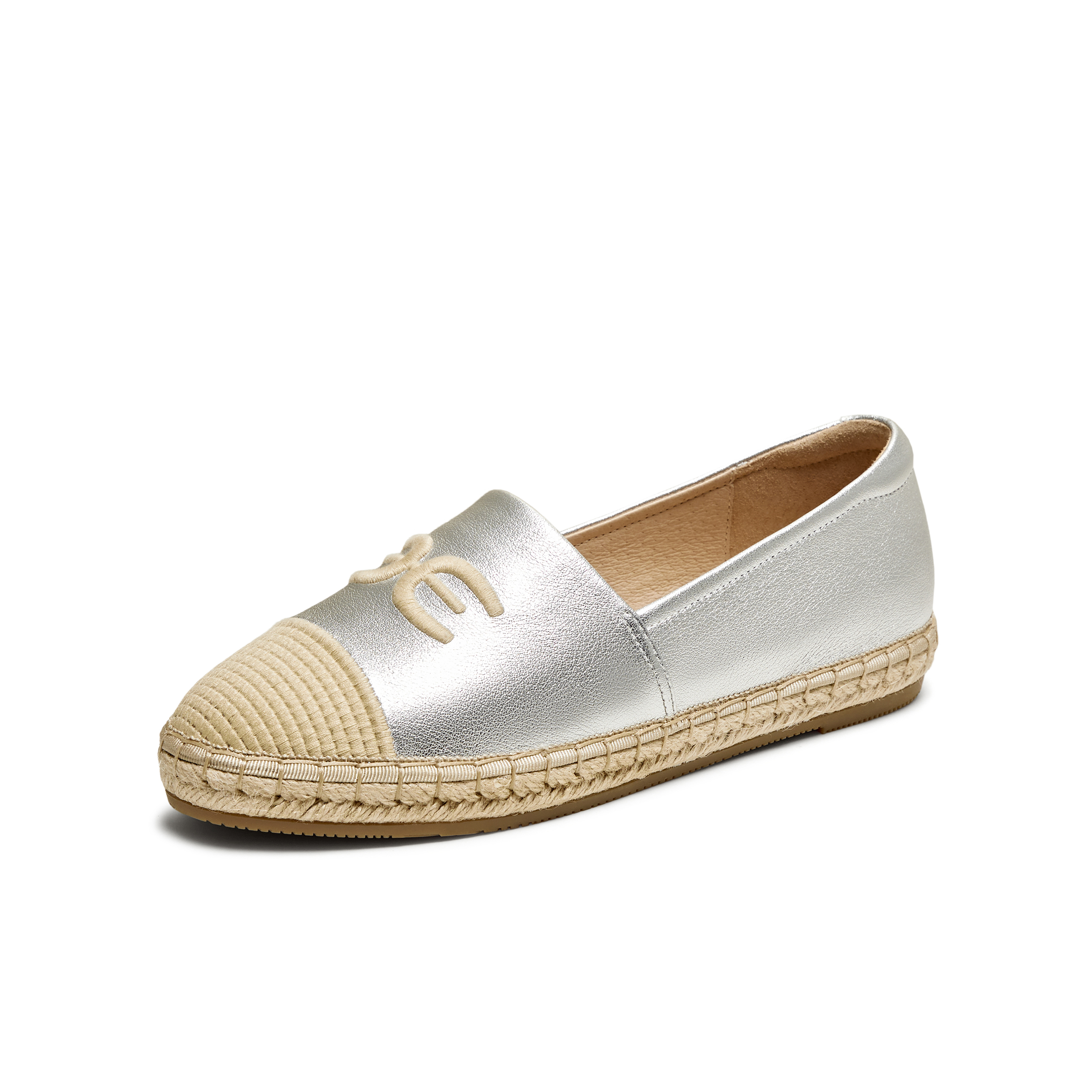 TATA/他她2024夏时尚简约休闲风平跟圆头女鞋单鞋DWCL1BA4