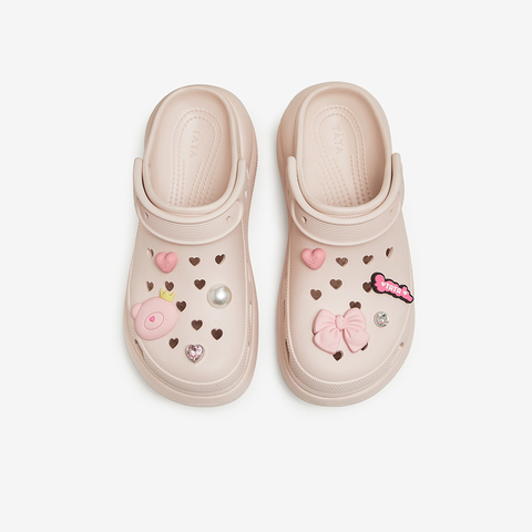 TATA/他她2024秋透气厚底软底休闲包头洞洞鞋DWGN1CH4