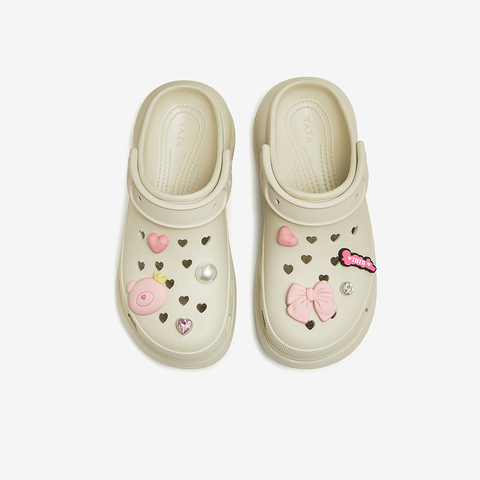 TATA/他她2024秋透气厚底软底休闲包头洞洞鞋DWGN1CH4