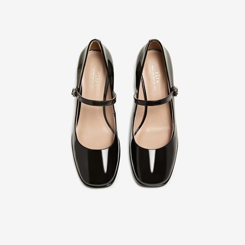 TATA/他她2024夏时尚简约百搭纯色玛丽珍女W7ZA1BQ4