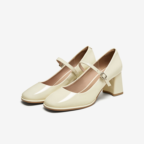 TATA/他她2024夏时尚简约百搭纯色玛丽珍女W7ZA1BQ4