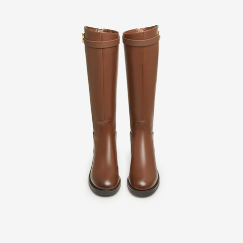 Tata/他她2024冬商场同款简约百搭高筒时装靴女新款7TG80DG4