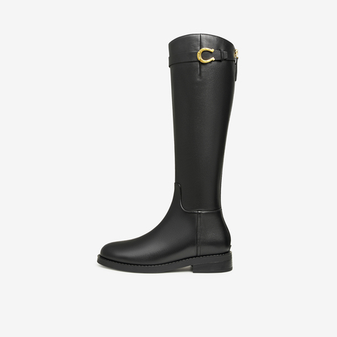 Tata/他她2024冬商场同款简约百搭高筒时装靴女新款7TG80DG4