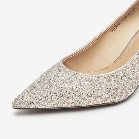 Tata/他她2024秋商场同款时尚尖头细高跟女浅口单鞋7DDH9CQ4