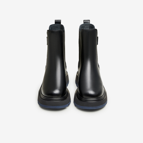 Tata/他她2024冬商场同款纯色百搭切尔西靴女新款WJZ01DZ4