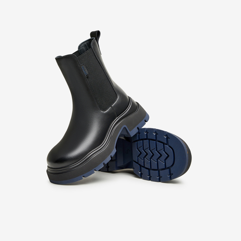 Tata/他她2024冬商场同款纯色百搭切尔西靴女新款WJZ01DZ4