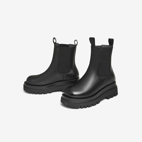 Tata他她2024冬中跟切尔西单靴女冬休闲短靴GXB01DD4