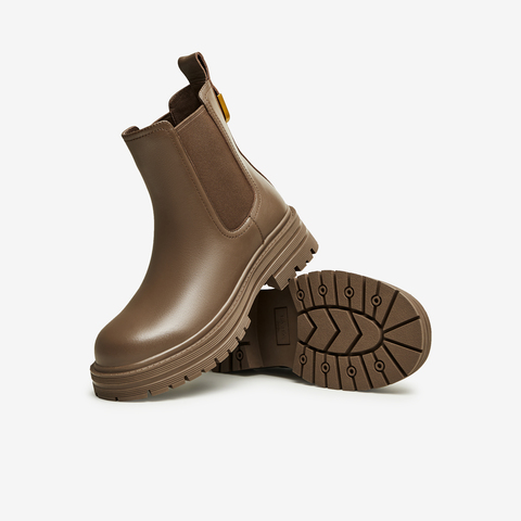 Tata/他她2024冬时尚简约经典厚底牛皮休闲切尔西靴新WAQA2DD4