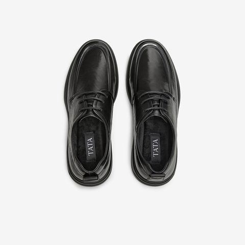 TATA/他她2024春纯色舒适百搭休闲皮鞋男新款MEZ02AM4