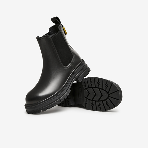 Tata/他她2024冬时尚简约经典厚底牛皮休闲切尔西靴新WAQA2DD4