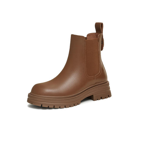 Tata/他她2024冬时尚简约百搭纯色切尔西靴女新WAQA1DD4