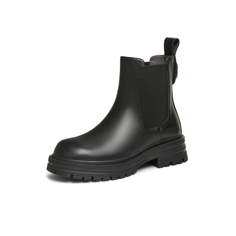 Tata/他她2024冬时尚简约百搭纯色切尔西靴女新WAQA1DD4