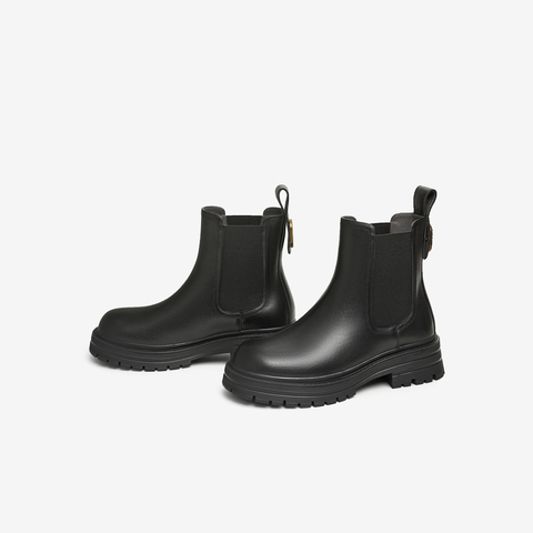 Tata/他她2024冬时尚简约百搭纯色切尔西靴女新WAQA1DD4