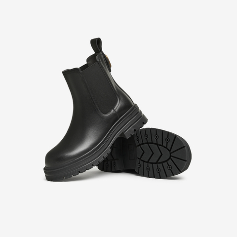 Tata/他她2024冬时尚简约百搭纯色切尔西靴女新WAQA1DD4