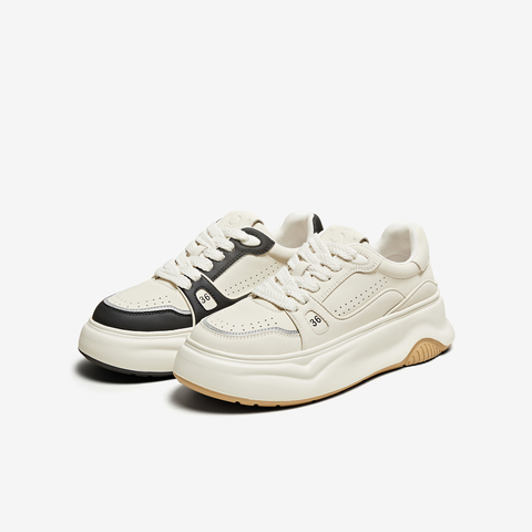 TATA/他她2024夏时尚厚底百搭拼接休闲板鞋WED01BM4