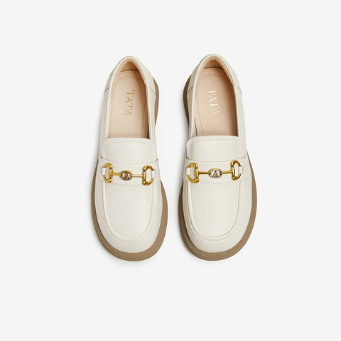 TATA/他她2025春商场同款时尚简约休闲女乐福鞋新款CYM01AA5