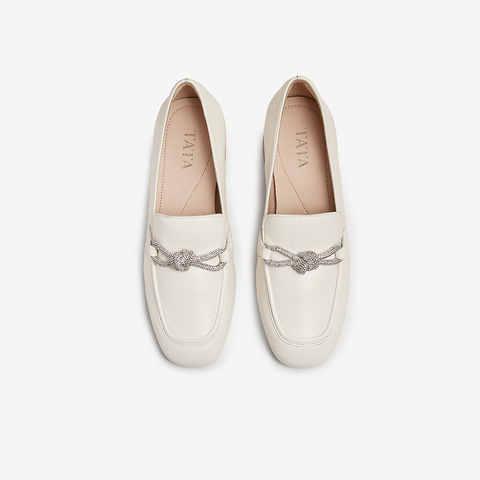 TATA/他她2025春商场同款时尚休闲乐福鞋女新款7BC24AA5