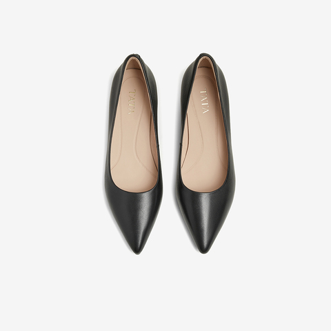 TATA/他她2025春商场同款时尚休闲中高跟单鞋女新款UMS01AQ5