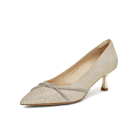 TATA/他她2025春商场同款时尚休闲中高跟单鞋女新款7QT08AQ5