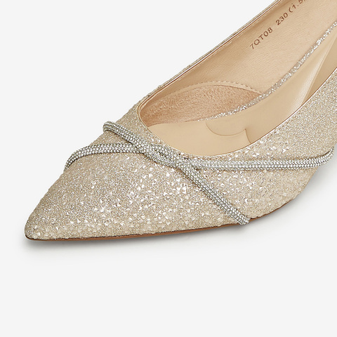 TATA/他她2025春商场同款时尚休闲中高跟单鞋女新款7QT08AQ5