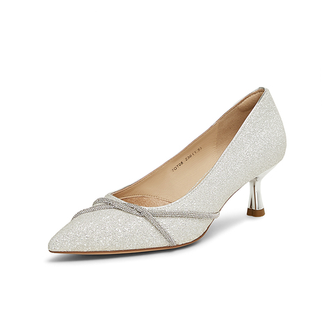 TATA/他她2025春商场同款时尚休闲中高跟单鞋女新款7QT08AQ5