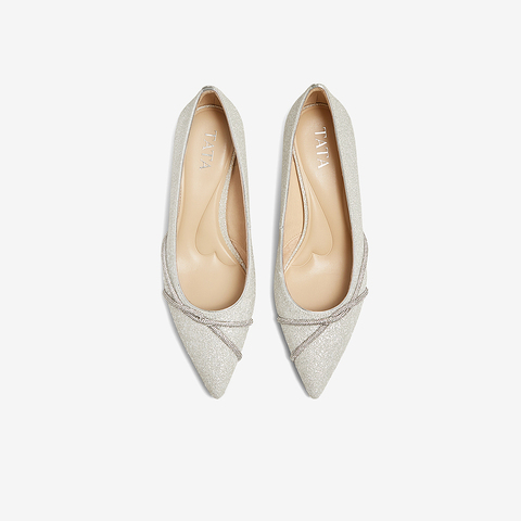 TATA/他她2025春商场同款时尚休闲中高跟单鞋女新款7QT08AQ5