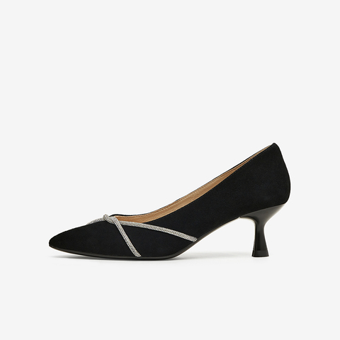 TATA/他她2025春商场同款时尚休闲中高跟单鞋女新款7QT08AQ5