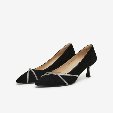 TATA/他她2025春商场同款时尚休闲中高跟单鞋女新款7QT08AQ5