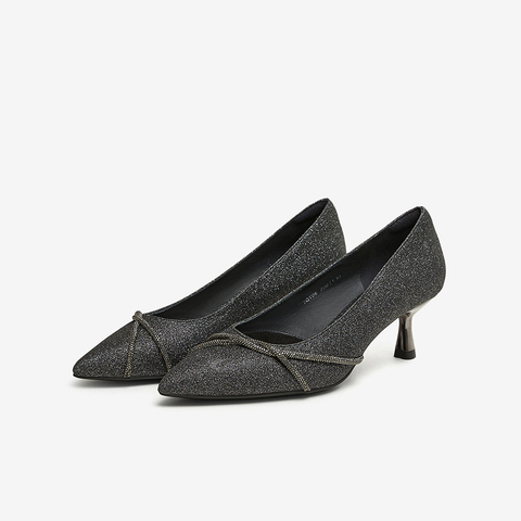 TATA/他她2025春商场同款时尚休闲中高跟单鞋女新款7QT08AQ5