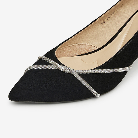 TATA/他她2025春商场同款时尚休闲中高跟单鞋女新款7QT08AQ5