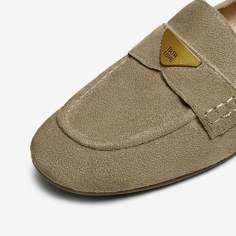 TATA/他她2025春商场同款时尚简约圆头女乐福鞋新款7QCB7AA5