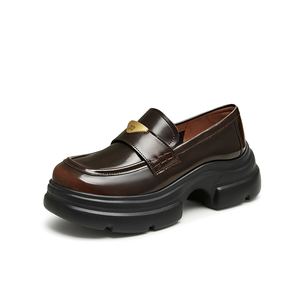 TATA/他她2025春时尚简约休闲圆头女乐福鞋新款7OL29AA5