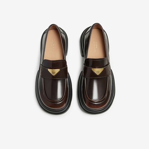 TATA/他她2025春时尚简约休闲圆头女乐福鞋新款7OL29AA5