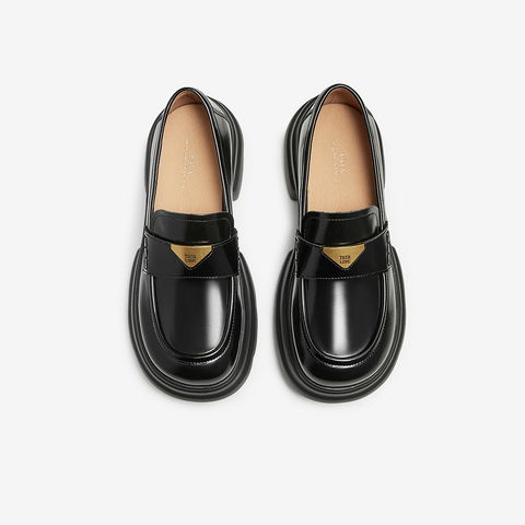 TATA/他她2025春时尚简约休闲圆头女乐福鞋新款7OL29AA5