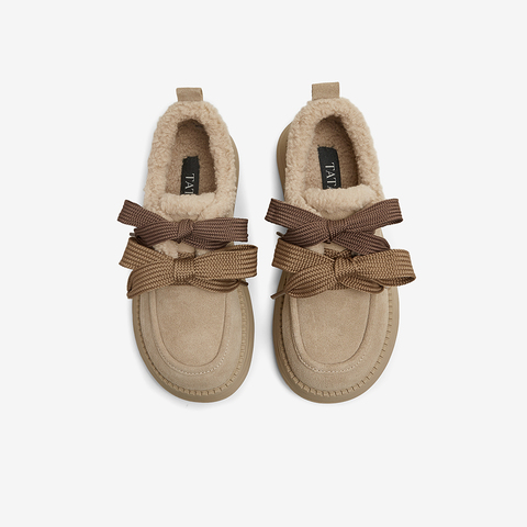 TATA/他她2025春商场同款时尚休闲毛毛单鞋女新款CYY02AM5