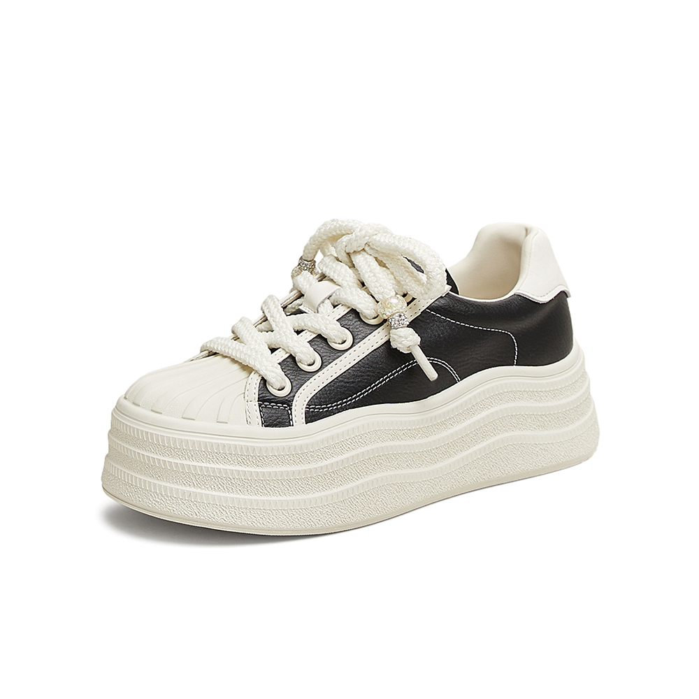 TATA/他她2025春商场同款运动时尚休闲女板鞋新款CT901AM5