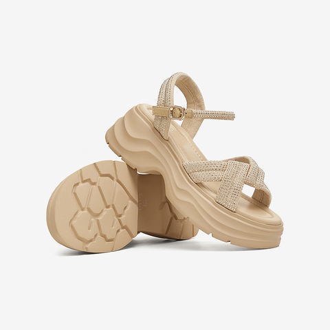 TATA/他她2025夏商场同款简约百搭时尚休闲女凉鞋新款CXT01BL5