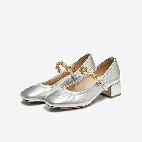 TATA/他她2025春浅口女气质玛丽珍鞋新款7ACE5AQ5