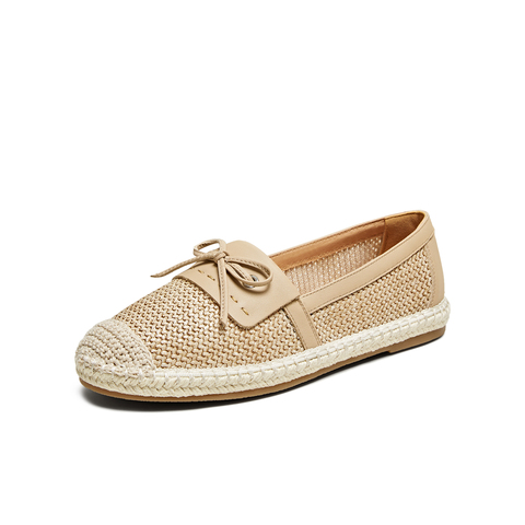 TATA/他她2025春蝴蝶结渔夫鞋女一脚蹬单鞋新款UPJ01AA5