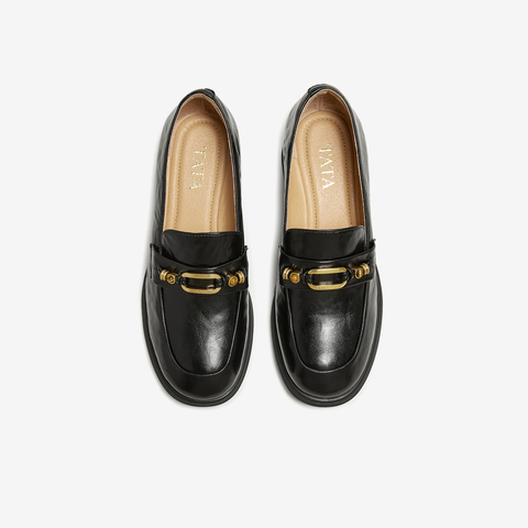 TATA/他她2025秋商场同款时尚百搭女乐福鞋新款WCNA6CA5