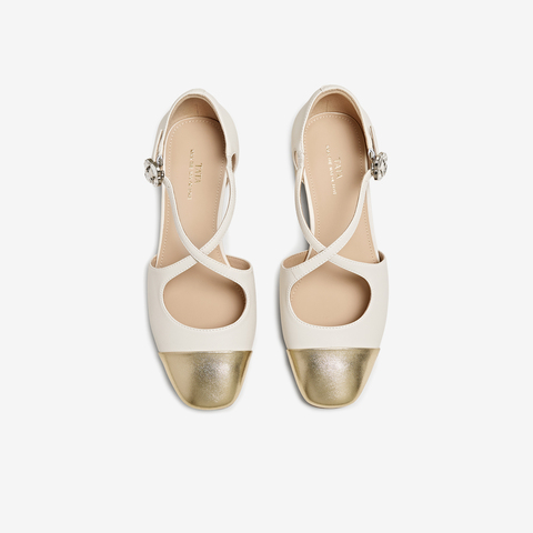 TATA/他她2025夏时尚复古拼色玛丽珍鞋女单鞋新款USE01BK5