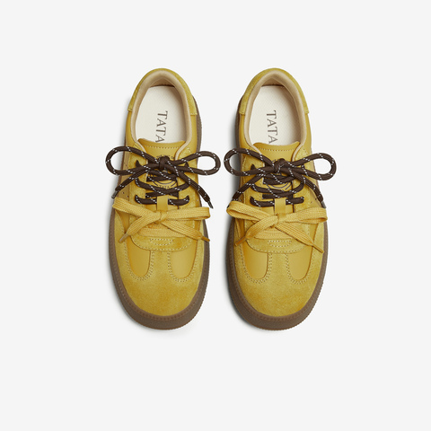 TATA/他她2025秋商场同款时尚百搭德训鞋女新款CWH05CM5