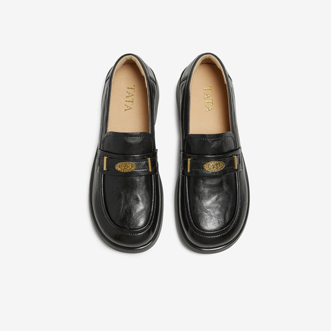 TATA/他她2025秋商场同款时尚休闲女乐福鞋新款ETV01CA5