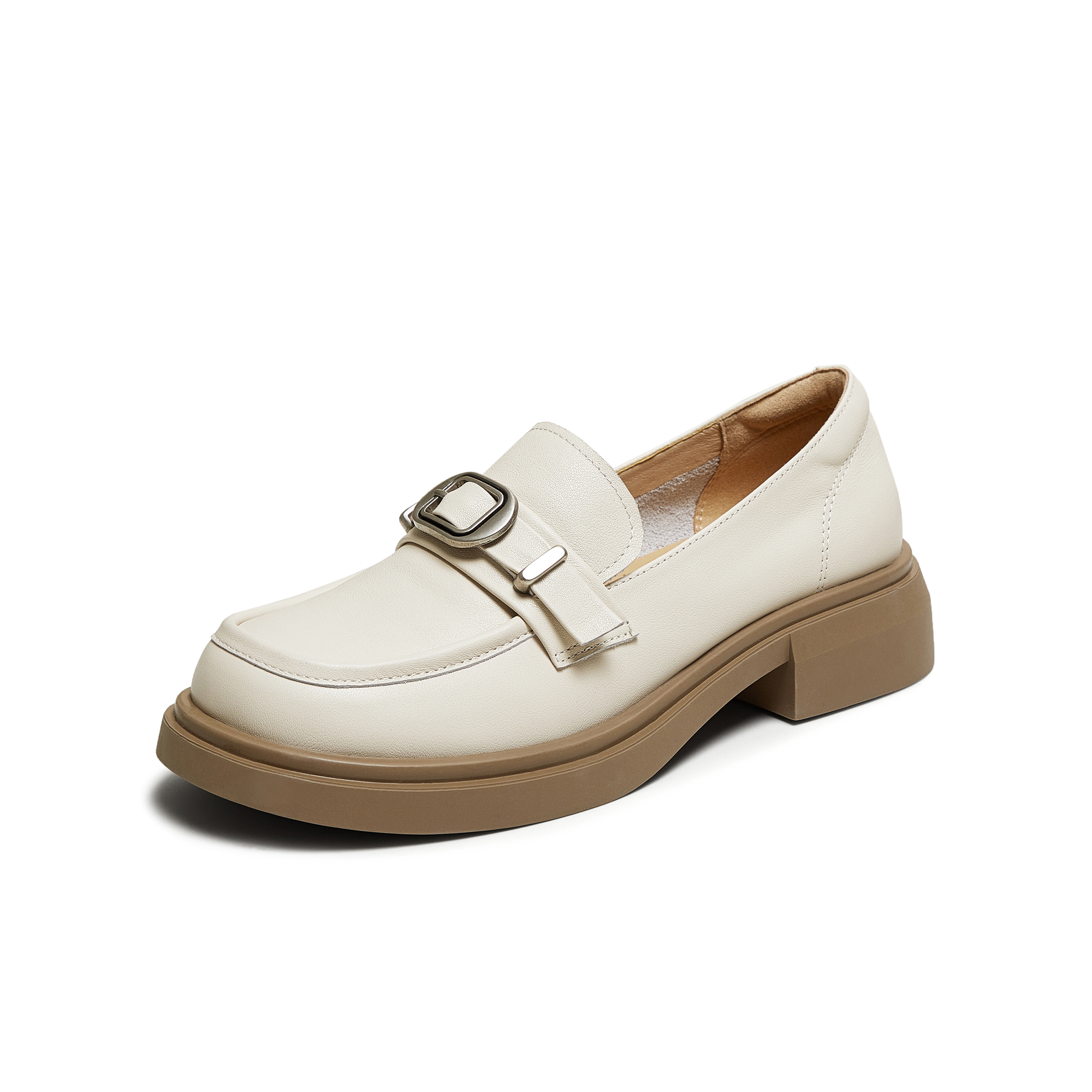 TATA/他她2025秋商场同款时尚休闲圆头女乐福鞋新款CK601CA5