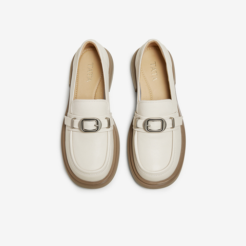 TATA/他她2025秋商场同款时尚休闲圆头女乐福鞋新款CK601CA5