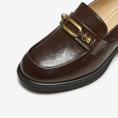 TATA/他她2025秋商场同款时尚百搭女乐福鞋新款WCNA6CA5