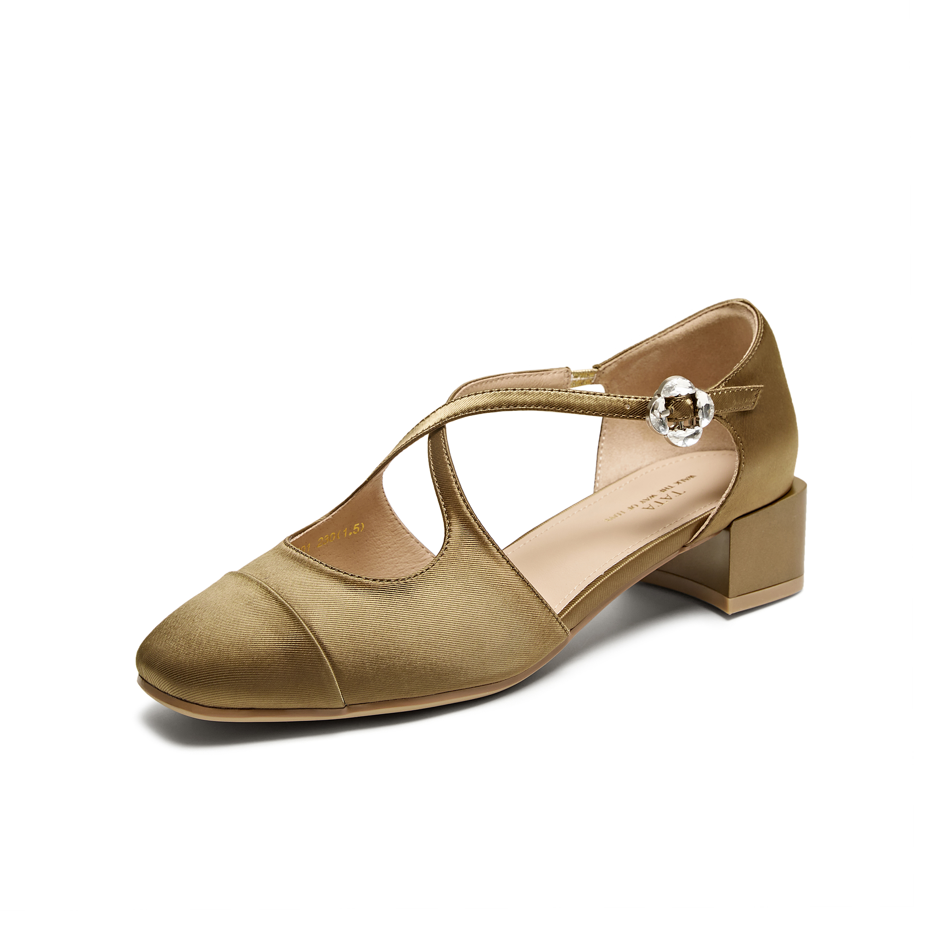 TATA/他她2025夏时尚复古拼色玛丽珍鞋女单鞋新款USE01BK5