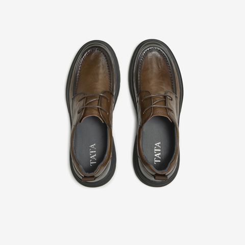 TATA/他她2025秋商场同款纯色舒适百搭休闲皮鞋男新款TGD02CM5