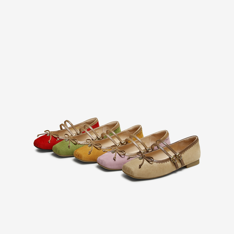 TATA/他她2025秋商场同款时尚蝴蝶结玛丽珍鞋女新款YRT03CQ5